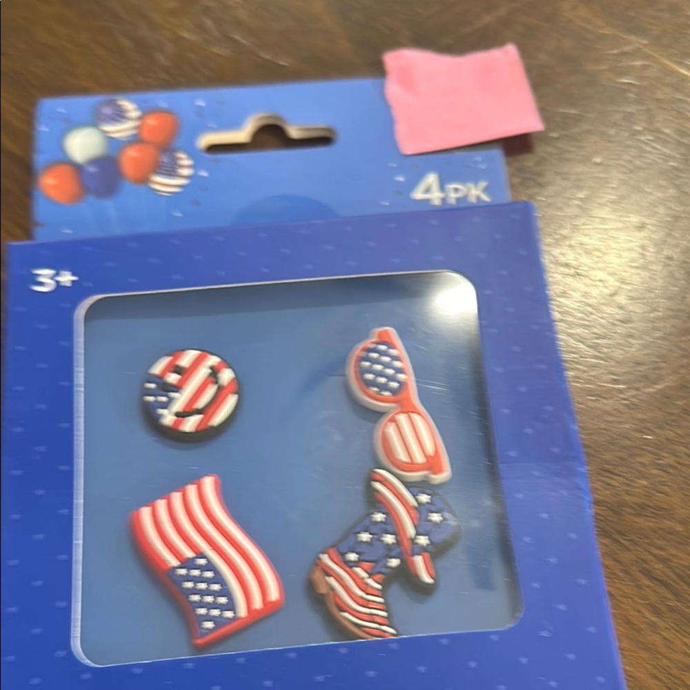 Patriotic Clog Accessories Set - Red, White & Blue